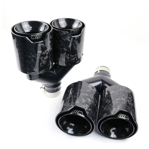 BMW Dual M Performancen Style Black Forged Carbo Fibre Exhaust Tips 