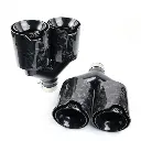 BMW Dual M Performance Style Black Forged Carbon Fibre Exhaust Tips 