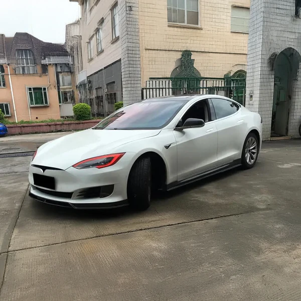 Tesla Model S (PFL) REVO Style Carbon Fibre Side Skirt Extensions 