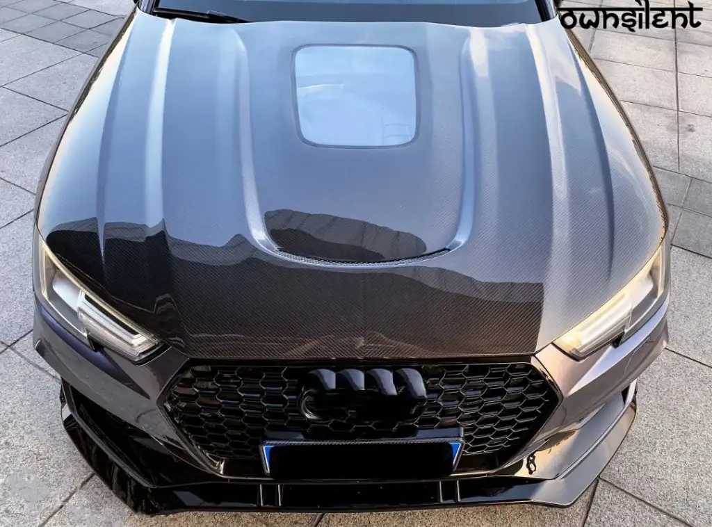 CARBON FIBER TEMPERED GLASS HOOD for AUDI A4 S4 B9 B9.5 2017+