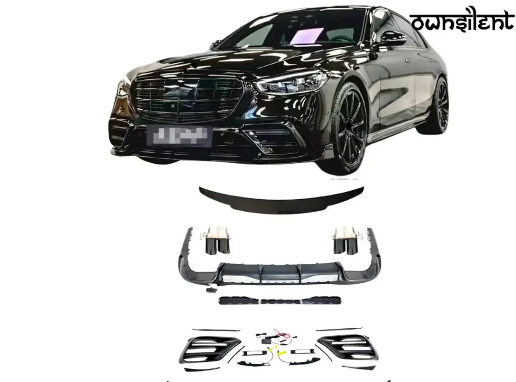 BODY KIT for MERCEDES BENZ S-Class W223 2021+ FRONT LIP SPLITTERS REAR DIFFUSER EXHAUST TIPS SPOILER