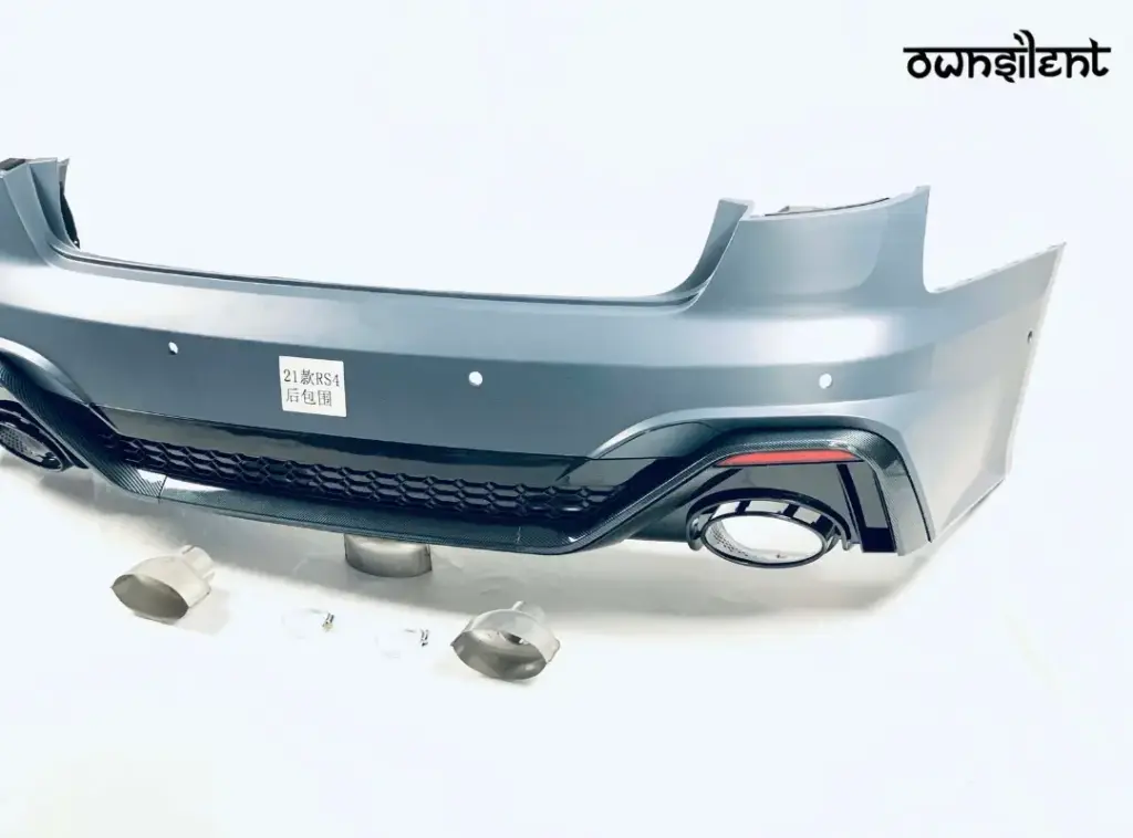 REAR BUMPER with DIFFUSER for AUDI A4 B9 2020 - 2021 | RS4 STYLE