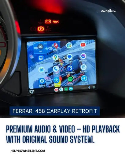 Ferrari 458 Italia Apple CarPlay + Android Auto Retrofit