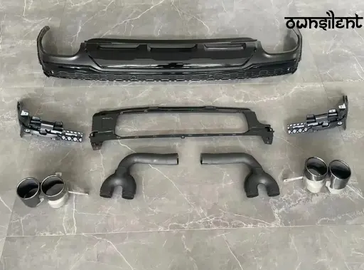 REAR DIFFUSER WITH EXHAUST TIPS for AUDI Q7 4M FACELIFT 2019 - 2024 | SQ7 STYLE